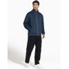 imageTHE GYM PEOPLE Mens Fleece Full Zip Up Sweatshirts Mock Neck Long Sleeves Workout Jacket with PocketsNavy Blue