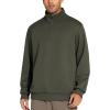 imageTHE GYM PEOPLE Mens Half Zip Sweatshirt Long Sleeve Fleece Pullover Basic Workout TopsDark Brown