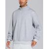 imageTHE GYM PEOPLE Mens Half Zip Sweatshirt Long Sleeve Fleece Pullover Basic Workout TopsHeather Grey
