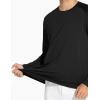 imageTHE GYM PEOPLE Mens Lightweight Workout Shirts Loose Fit Long Sleeve Crewneck Athletic TopsBlack
