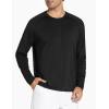 imageTHE GYM PEOPLE Mens Lightweight Workout Shirts Loose Fit Long Sleeve Crewneck Athletic TopsBlack