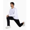 imageTHE GYM PEOPLE Mens Lightweight Workout Shirts Loose Fit Long Sleeve Crewneck Athletic TopsWhite