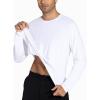 imageTHE GYM PEOPLE Mens Lightweight Workout Shirts Loose Fit Long Sleeve Crewneck Athletic TopsWhite