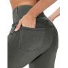 imageTHE GYM PEOPLE Womens High Waisted Jeggings Pants Stretchy Tummy Control Skinny Jean Leggings with PocketsBlack Grey
