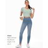 imageTHE GYM PEOPLE Womens High Waisted Jeggings Pants Stretchy Tummy Control Skinny Jean Leggings with PocketsDenim Light Blue