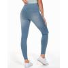 imageTHE GYM PEOPLE Womens High Waisted Jeggings Pants Stretchy Tummy Control Skinny Jean Leggings with PocketsDenim Light Blue