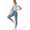 imageTHE GYM PEOPLE Womens High Waisted Jeggings Pants Stretchy Tummy Control Skinny Jean Leggings with PocketsDenim Light Blue