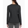 imageTHE GYM PEOPLE Womens Long Sleeve Workout Shirts VNeck Lightweight Basic Athletic TopsBlack