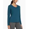imageTHE GYM PEOPLE Womens Long Sleeve Workout Shirts VNeck Lightweight Basic Athletic TopsDark Blue Green