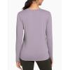 imageTHE GYM PEOPLE Womens Long Sleeve Workout Shirts VNeck Lightweight Basic Athletic TopsGrey Purple