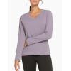 imageTHE GYM PEOPLE Womens Long Sleeve Workout Shirts VNeck Lightweight Basic Athletic TopsGrey Purple