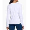 imageTHE GYM PEOPLE Womens Long Sleeve Workout Shirts VNeck Lightweight Basic Athletic TopsWhite