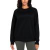 imageTHE GYM PEOPLE Womens Long Sleeves Fleece Sweatshirts Loose Fit Crewneck Workout Casual Pullover TopsBlack