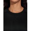 imageTHE GYM PEOPLE Womens Long Sleeves Fleece Sweatshirts Loose Fit Crewneck Workout Casual Pullover TopsBlack