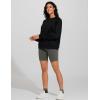 imageTHE GYM PEOPLE Womens Long Sleeves Fleece Sweatshirts Loose Fit Crewneck Workout Casual Pullover TopsBlack