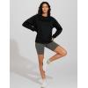 imageTHE GYM PEOPLE Womens Long Sleeves Fleece Sweatshirts Loose Fit Crewneck Workout Casual Pullover TopsBlack