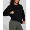 imageTHE GYM PEOPLE Womens Long Sleeves Fleece Sweatshirts Loose Fit Crewneck Workout Casual Pullover TopsBlack