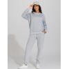 imageTHE GYM PEOPLE Womens Long Sleeves Fleece Sweatshirts Loose Fit Crewneck Workout Casual Pullover TopsHeather Grey