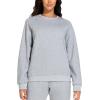 imageTHE GYM PEOPLE Womens Long Sleeves Fleece Sweatshirts Loose Fit Crewneck Workout Casual Pullover TopsHeather Grey