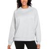 imageTHE GYM PEOPLE Womens Long Sleeves Fleece Sweatshirts Loose Fit Crewneck Workout Casual Pullover TopsHeather White