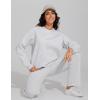 imageTHE GYM PEOPLE Womens Long Sleeves Fleece Sweatshirts Loose Fit Crewneck Workout Casual Pullover TopsHeather White