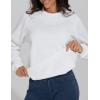 imageTHE GYM PEOPLE Womens Long Sleeves Fleece Sweatshirts Loose Fit Crewneck Workout Casual Pullover TopsWhite