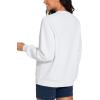 imageTHE GYM PEOPLE Womens Long Sleeves Fleece Sweatshirts Loose Fit Crewneck Workout Casual Pullover TopsWhite