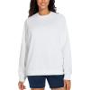 imageTHE GYM PEOPLE Womens Long Sleeves Fleece Sweatshirts Loose Fit Crewneck Workout Casual Pullover TopsWhite