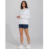 imageTHE GYM PEOPLE Womens Long Sleeves Fleece Sweatshirts Loose Fit Crewneck Workout Casual Pullover TopsWhite