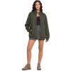 imageTHE GYM PEOPLE Womens Oversized Full Zip Up Sweatshirts Fleece Long Sleeves Stand Collar Workout Jacket with PocketsDark Brown
