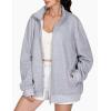 imageTHE GYM PEOPLE Womens Oversized Full Zip Up Sweatshirts Fleece Long Sleeves Stand Collar Workout Jacket with PocketsHeather Grey