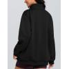 imageTHE GYM PEOPLE Womens Oversized Sweatshirt Half Zip Fleece Pullover Long Sleeve Workout TopsBlack