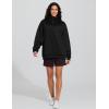 imageTHE GYM PEOPLE Womens Oversized Sweatshirt Half Zip Fleece Pullover Long Sleeve Workout TopsBlack