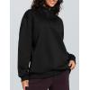 imageTHE GYM PEOPLE Womens Oversized Sweatshirt Half Zip Fleece Pullover Long Sleeve Workout TopsBlack
