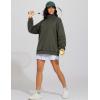 imageTHE GYM PEOPLE Womens Oversized Sweatshirt Half Zip Fleece Pullover Long Sleeve Workout TopsDark Brown