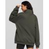 imageTHE GYM PEOPLE Womens Oversized Sweatshirt Half Zip Fleece Pullover Long Sleeve Workout TopsDark Brown