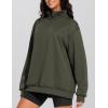 imageTHE GYM PEOPLE Womens Oversized Sweatshirt Half Zip Fleece Pullover Long Sleeve Workout TopsDark Brown