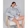 imageTHE GYM PEOPLE Womens Oversized Sweatshirt Half Zip Fleece Pullover Long Sleeve Workout TopsHeather Grey