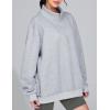 imageTHE GYM PEOPLE Womens Oversized Sweatshirt Half Zip Fleece Pullover Long Sleeve Workout TopsHeather Grey