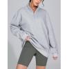 imageTHE GYM PEOPLE Womens Oversized Sweatshirt Half Zip Fleece Pullover Long Sleeve Workout TopsHeather Grey