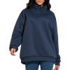 imageTHE GYM PEOPLE Womens Oversized Sweatshirt Half Zip Fleece Pullover Long Sleeve Workout TopsNavy Blue