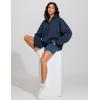 imageTHE GYM PEOPLE Womens Oversized Sweatshirt Half Zip Fleece Pullover Long Sleeve Workout TopsNavy Blue