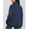 imageTHE GYM PEOPLE Womens Oversized Sweatshirt Half Zip Fleece Pullover Long Sleeve Workout TopsNavy Blue