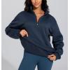imageTHE GYM PEOPLE Womens Oversized Sweatshirt Half Zip Fleece Pullover Long Sleeve Workout TopsNavy Blue