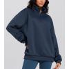 imageTHE GYM PEOPLE Womens Oversized Sweatshirt Half Zip Fleece Pullover Long Sleeve Workout TopsNavy Blue