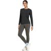 imageTHE GYM PEOPLE Womens Ultra Soft Long Sleeve Workout Shirts Basic Crewneck Athletic Running TopsBlack
