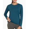 imageTHE GYM PEOPLE Womens Ultra Soft Long Sleeve Workout Shirts Basic Crewneck Athletic Running TopsDark Blue Green