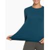 imageTHE GYM PEOPLE Womens Ultra Soft Long Sleeve Workout Shirts Basic Crewneck Athletic Running TopsDark Blue Green