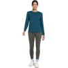imageTHE GYM PEOPLE Womens Ultra Soft Long Sleeve Workout Shirts Basic Crewneck Athletic Running TopsDark Blue Green