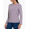 imageTHE GYM PEOPLE Womens Ultra Soft Long Sleeve Workout Shirts Basic Crewneck Athletic Running TopsGrey Purple